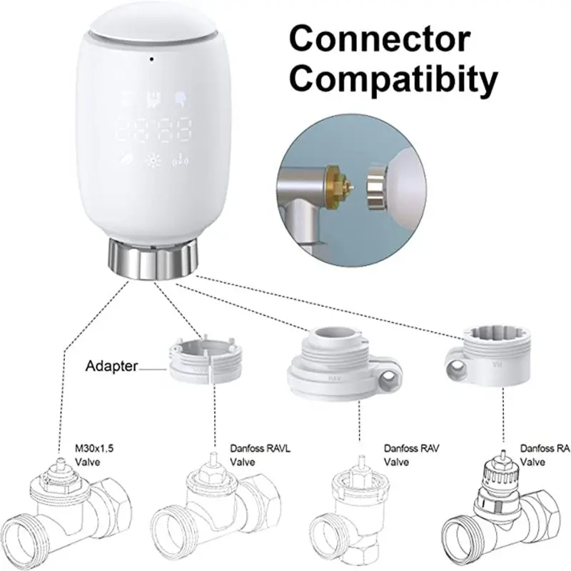 trv smart wifi Smart Thermostat Head Radiator Tuya TRV Programmable Digital Temperature Controller Support Alexa Google Home