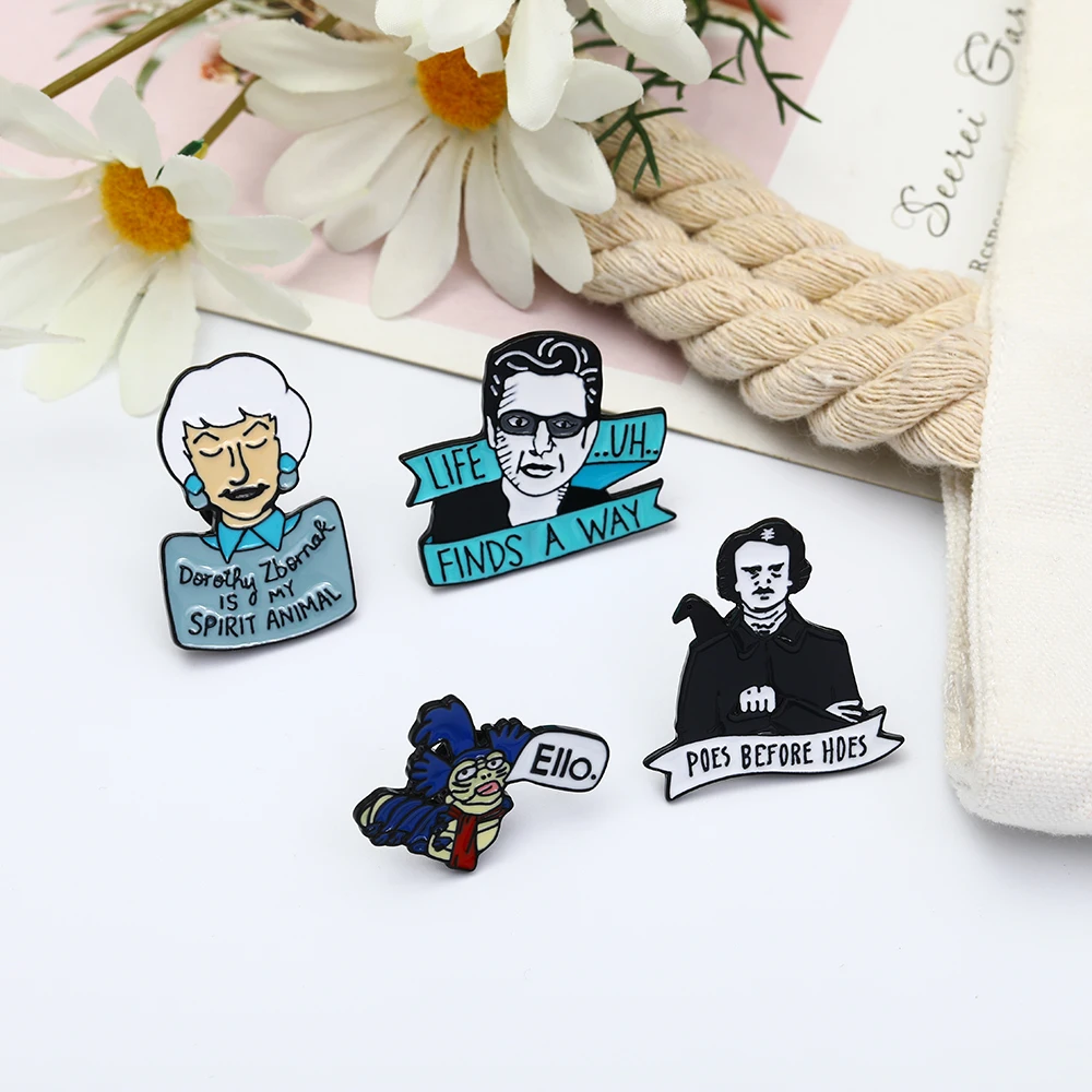 New Figure Enamel Pins Dorothy Zbornak Is My Spirit Animal Brooches Life Uh Finds A Way Badge For Jacket Backpack Friends Gift