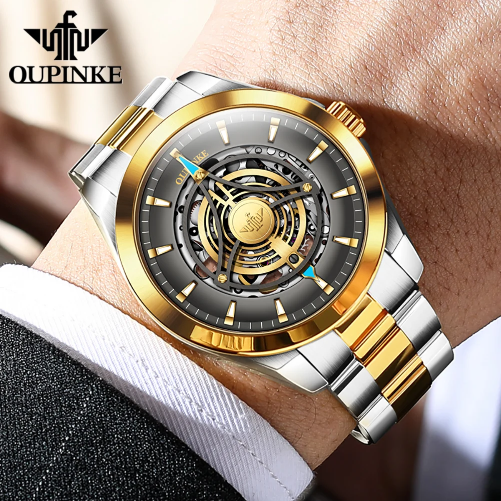 OUPINKE Automatic Mechanical Watch for Men Fashion Trend Sapphire Mirror Japan Automatic Movement Hand Clock Original Male Watch