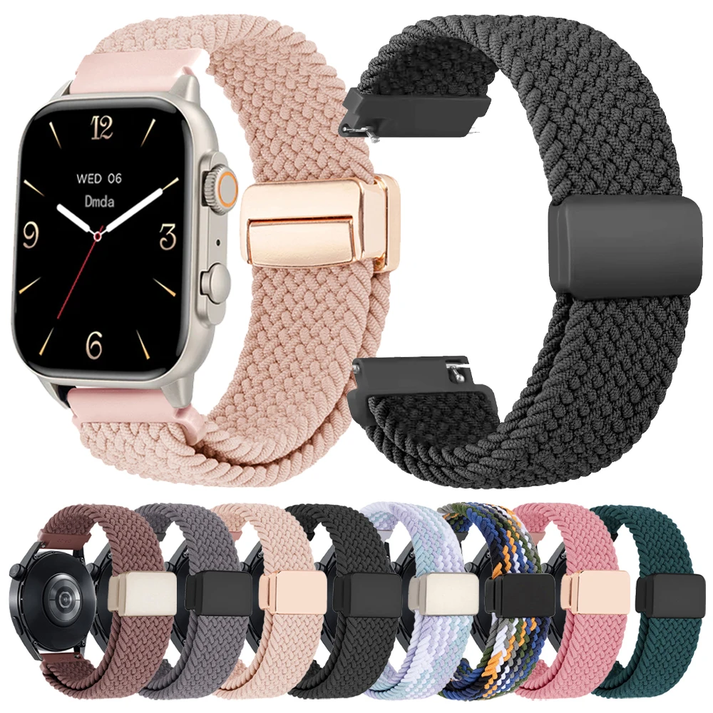Geflochtenes Armband für COLMI C81 C80 M40 M42 Band P71 P73 I30 I28 Ultra Nylon Armband 20 22 mm Magnetschnalle Armband Ersatz