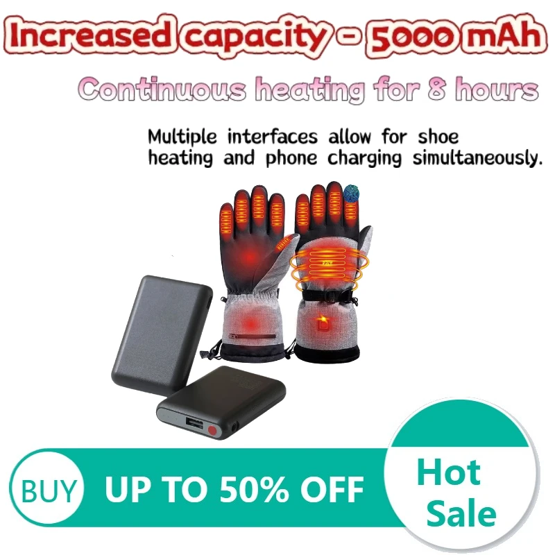 5V 5000mah Packs Heated Socks Batteries For Portable Mini Outdoor Power Bank Heated Clothing Gloves Scarf Mobile Power Supply