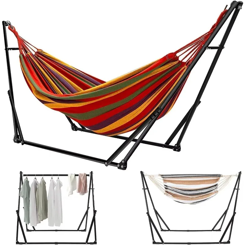 

Adjustable durable space-saving portable outdoor camping cotton hammock