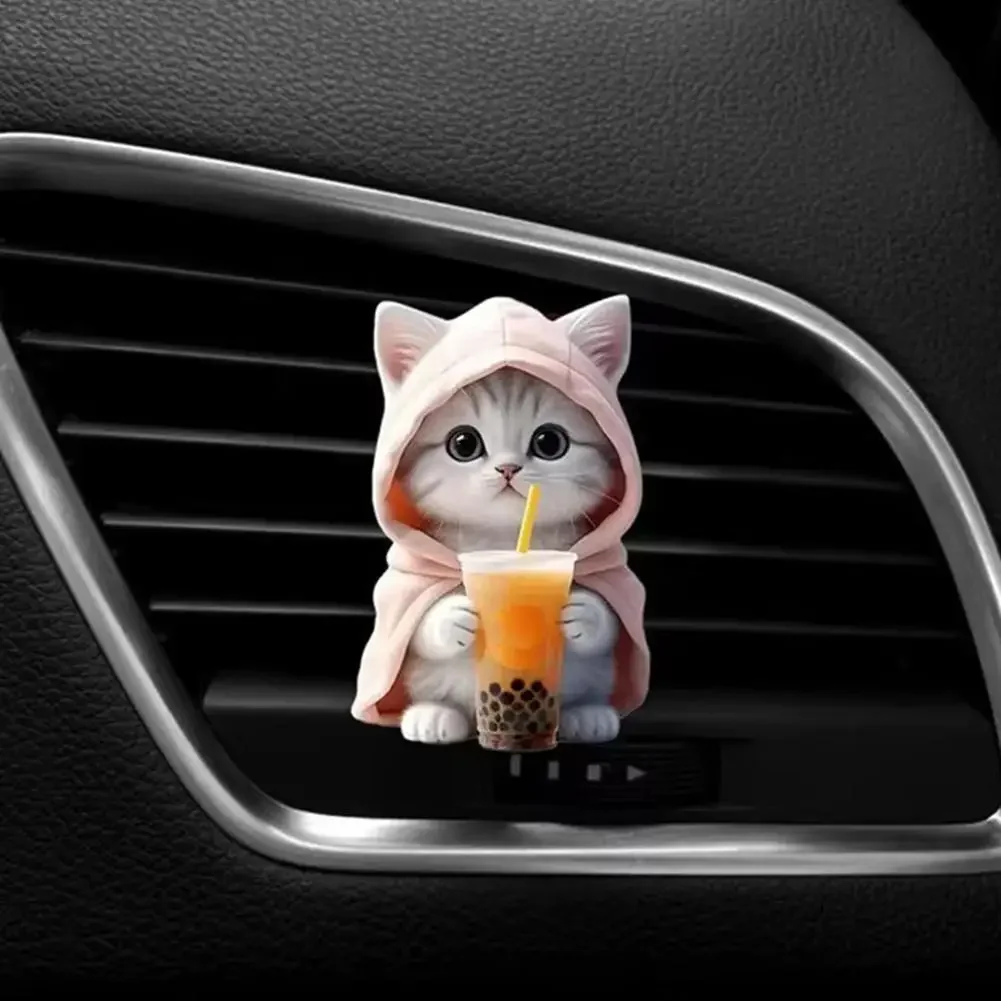 

Car Air Freshener Vent Aromatherapy Perfume Diffuser Clips Cute 2D Cat Design, Outlet Decoration Clips, Car Interior Accessories