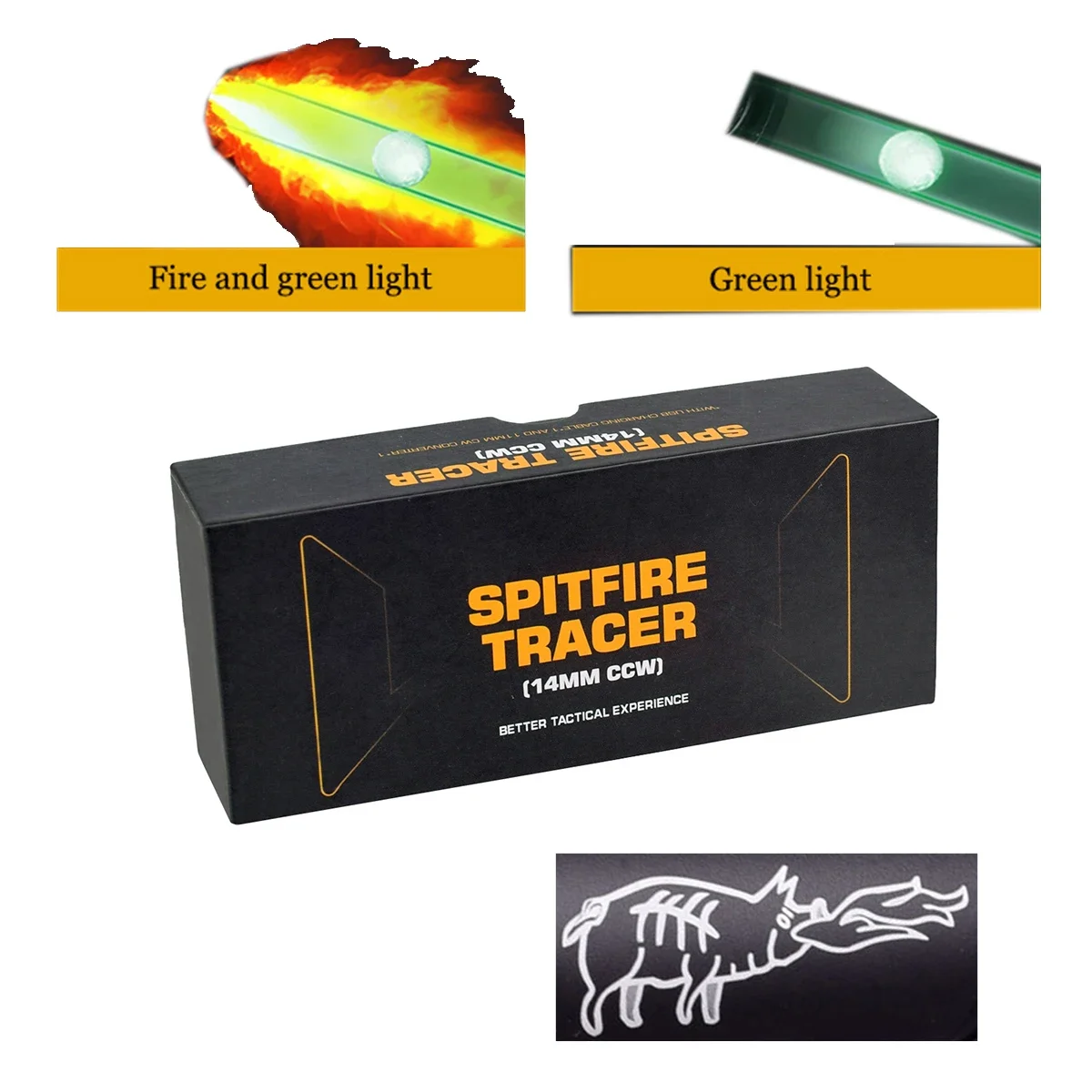 Paintball Airsoft Spitfire Tracer Unit With Flame Effect 14mm CCW Fire Breathing Pig Style For Rifle Pistol Shooting Accessories