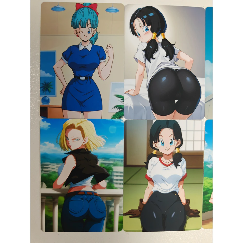 8PCS Game Anime Sexy Cards Bulma Videl Mosaic-free Android 18 Lazuli ACG Double Sided Nude Card Adult Collectible Toys 18+