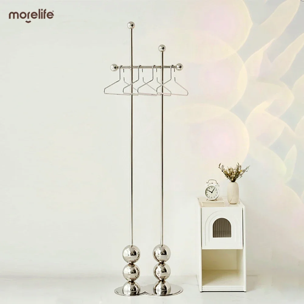 

Nordic Stainless Steel Floor Ceiling Coat Rack Home Creative Living Room Bedroom Clothing Rack Stand Display Rack Furniture