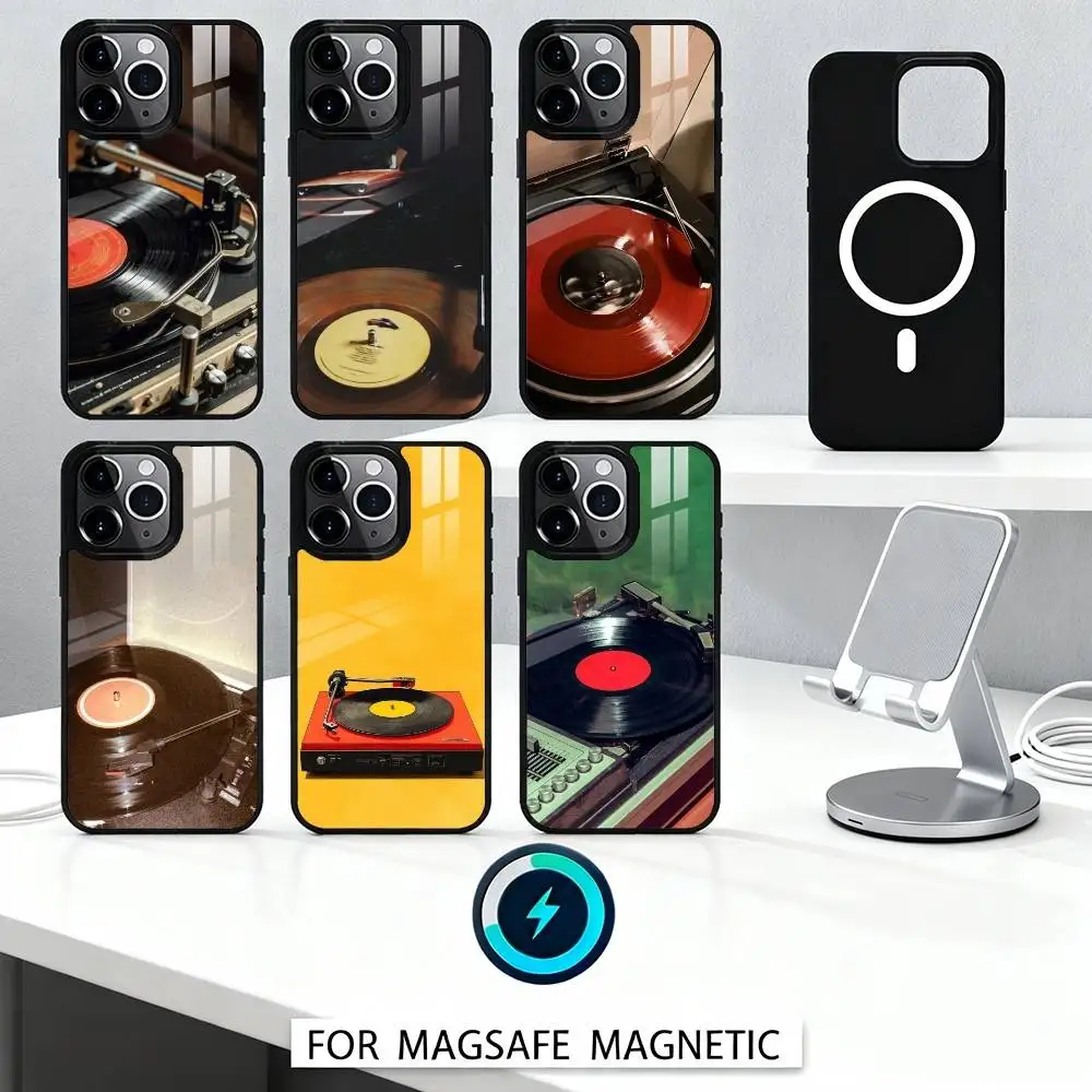 

Turntable Rhythm Visions Phone Case For iPhone 16,15,14,13,12,Pro,Max,Magnetic For Magsafe Wireless Charging