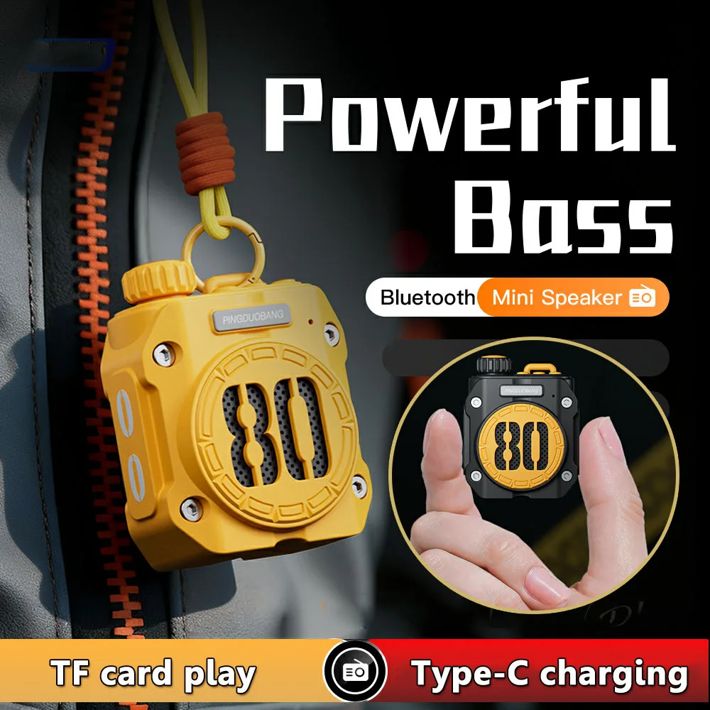 Mini Altavoz Bluetooth Portátil, Estilo Mecha, Sonido HiFi, Caja de Música, Carga Tipo-C, Reproductor de Música Inalámbrico con Ranura para Tarjeta TF