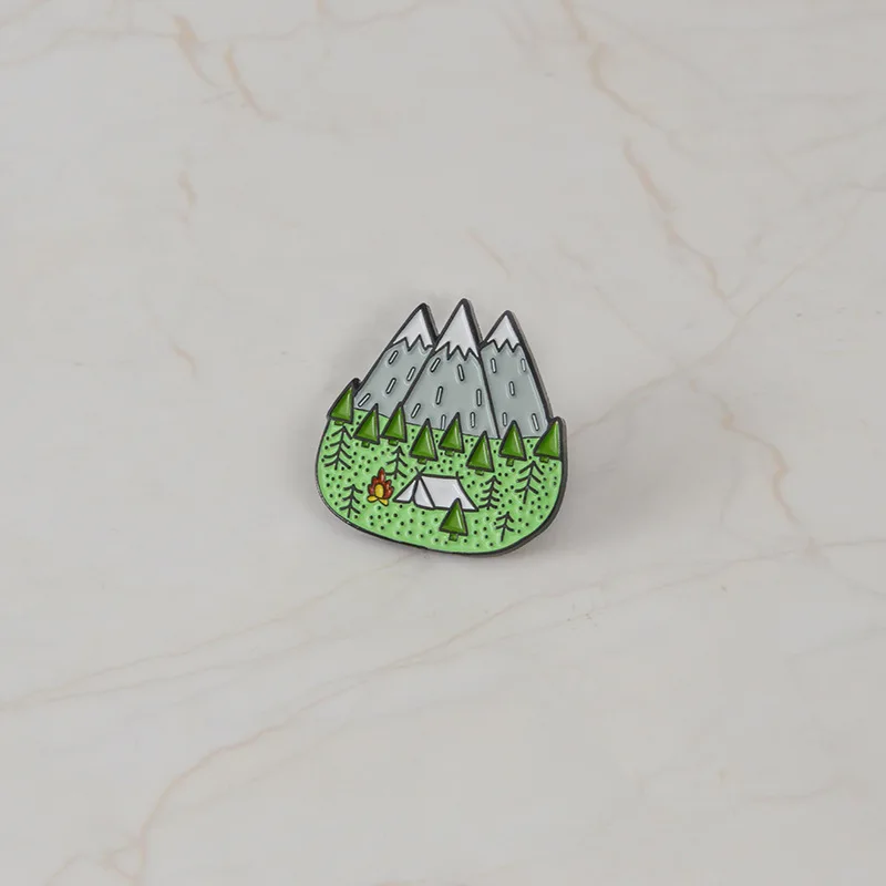 Three fingers snow peak Mountain Enamel Pins Brooches Clothing Backpack Lapel Badges Jewelry Accessories For unisex gift