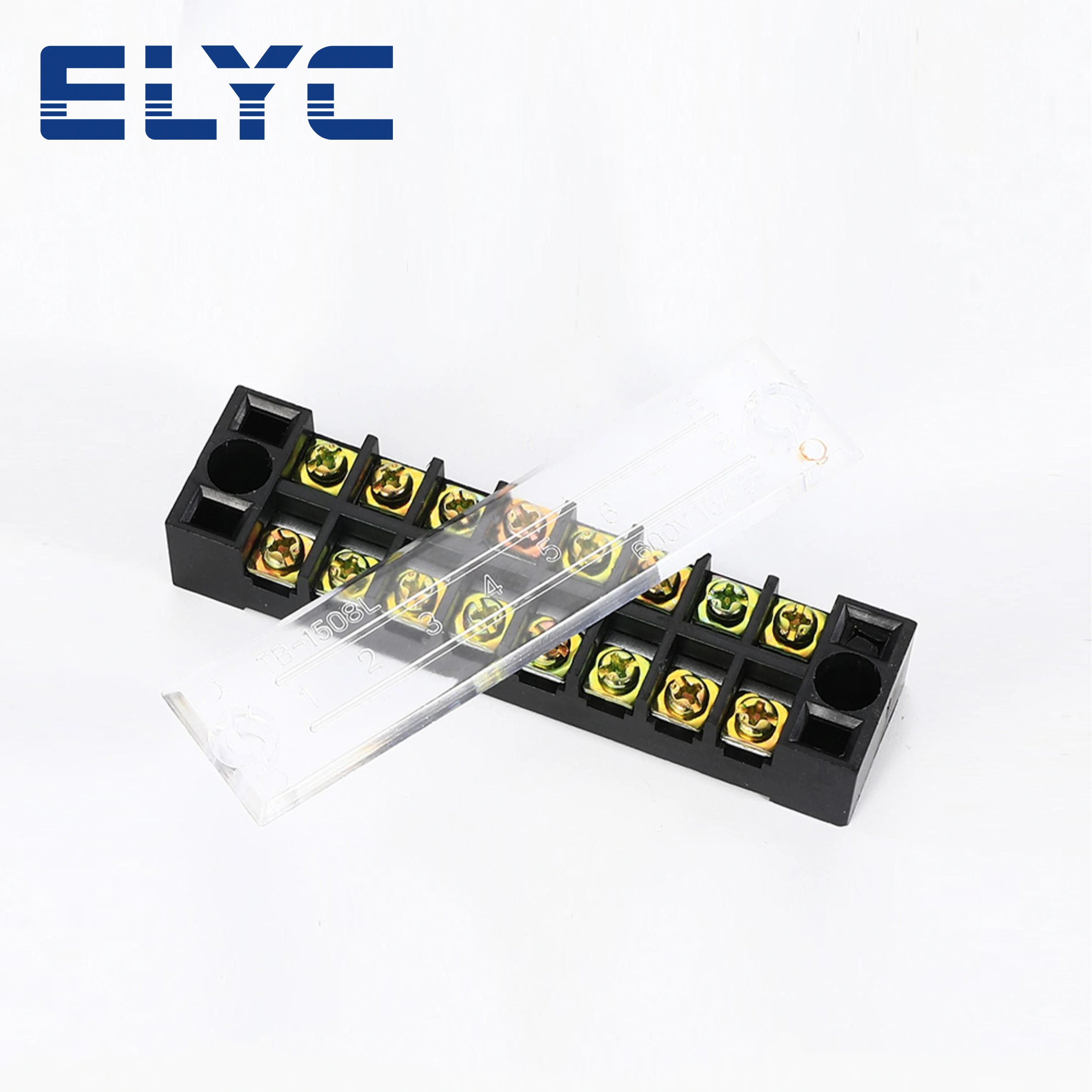 10Pcs TB-1512 Copper Iron 600V 15A 12Positions Barrier Strip Terminal Block  15/10/12/6/5/4/3P Fixed Wiring Bar Connection