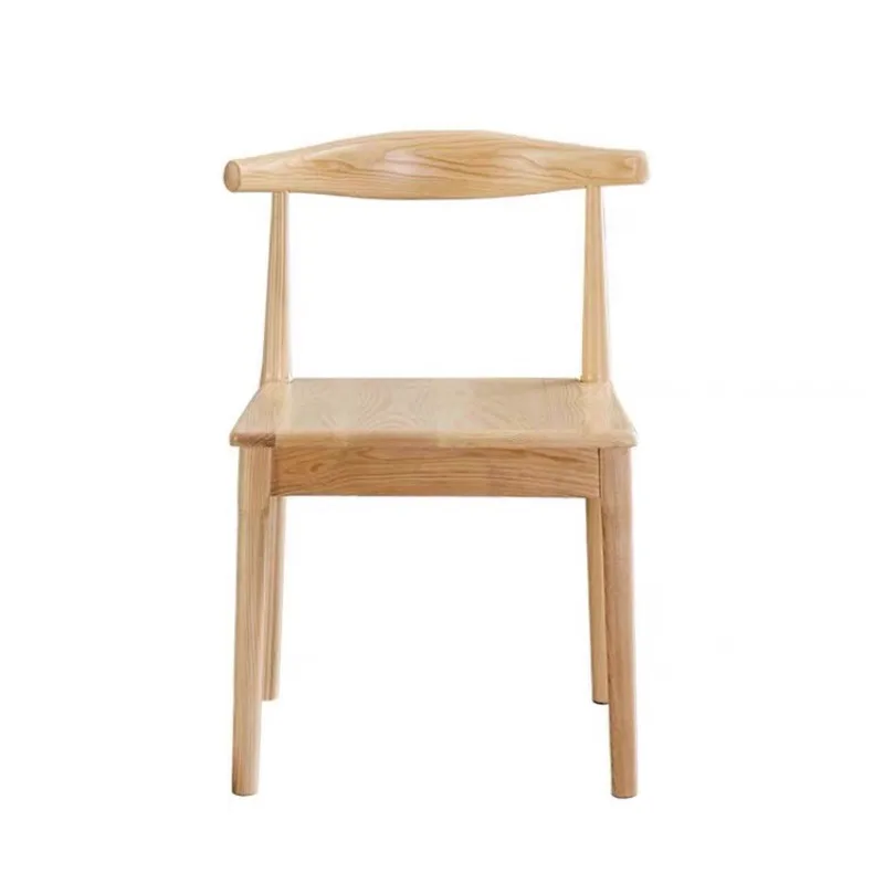 

Nordic solid wood horned Special for study negotiation room Back Hotel restaurant Household dining c stool