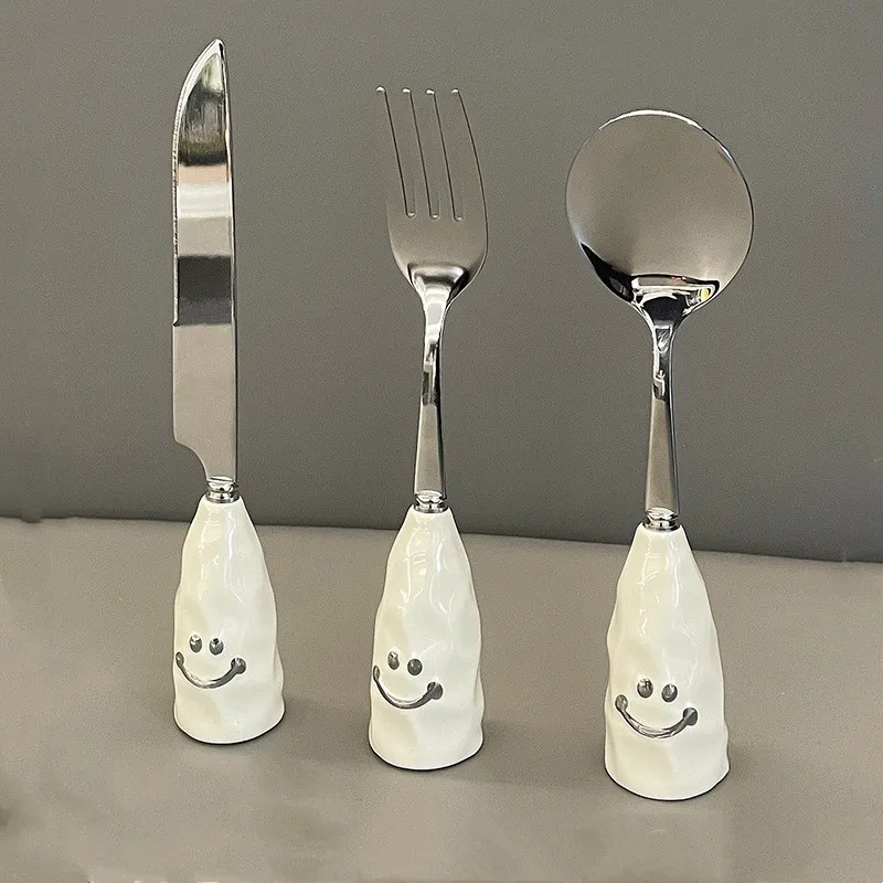 

Can Stand 304 Stainless Steel Spoon Fork Set Home Western Meal Spoon High Appearance Level Children's Eating Spoon