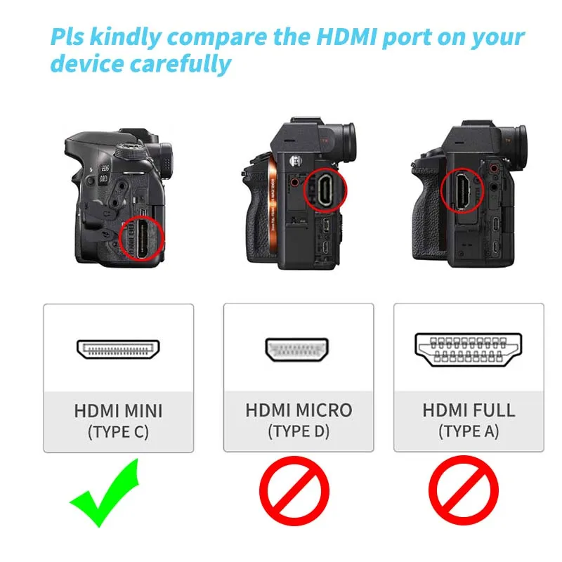 8K Mini HDMI to HDMI Cable Adapter Braided Mini HDMI 2.1 to HDMI Cable Bi-direction Mini HDMI to HDMI 8K adapter Cable