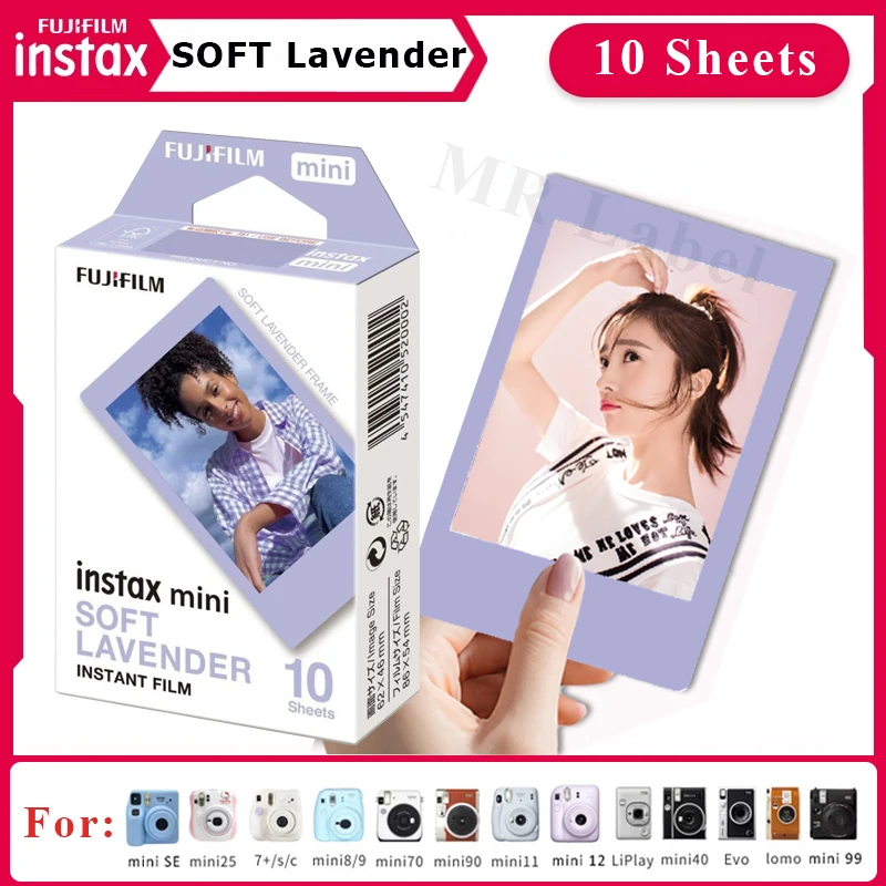 Fujifilm Instax Mini Purple Color Film SOFT LAVENDER For Fuji Instant Camera Mini 12 11 8 9 SE Link Liplay EVO LOMO