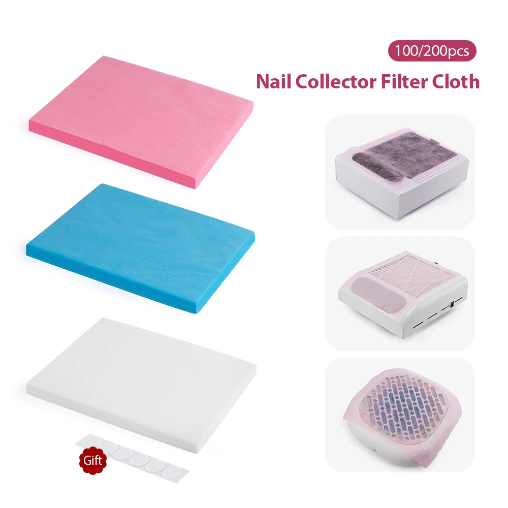 100/200pcs Nail Dust Collector Filter Paper Cotton Replace Nail Vacuuming Filter Non-woven Fabrics Paper Manicure Accessories