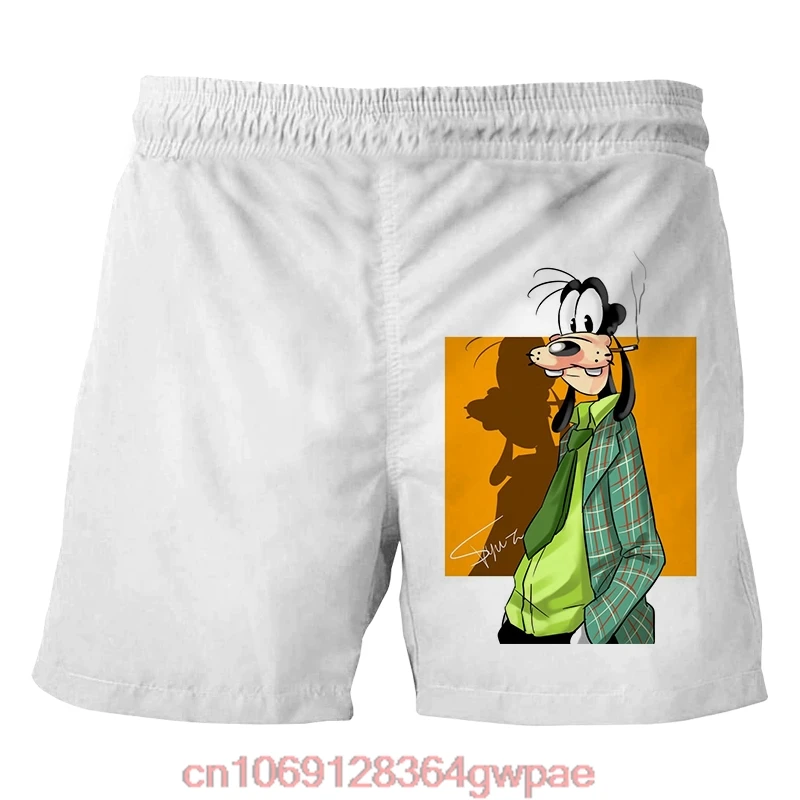 Disney Goofy 3D Printed Beach Shorts Men\'s Casual Breathable Shorts