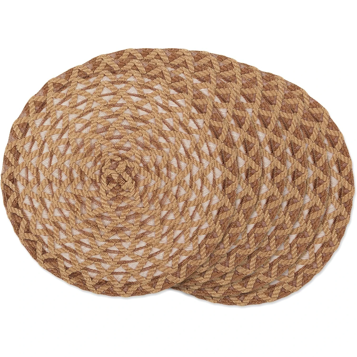 4/6 Stück künstlerische Jute-Tischsets, runde gewebte Tischsets, wärmeisolierende Tischsets, dekorative Matten für Zuhause