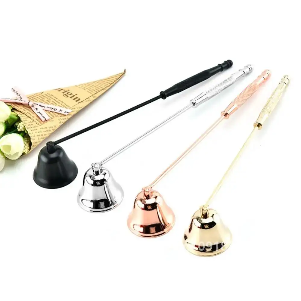 Stainless Steel Candle Extinguisher Snuffer with Long Handle Bell Shape Cover Candle Stopper Wick Snuffer Anti-Slip