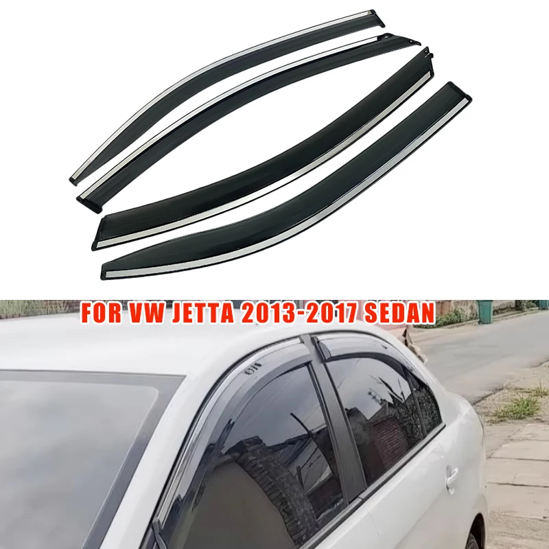 

Cars Accessories Window Visors Rain Sun Guard Vent Wind Deflector Weathershield For VW Jetta 2013-2017 Sedan Moulding Trim