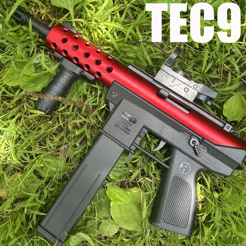 The New Tec9 Toy Gun Can Fire Gel Bullets 7-8mm, Available in Three Colors, with 7.4V Battery and USB Charging Cable, a New Year Gift for Boys