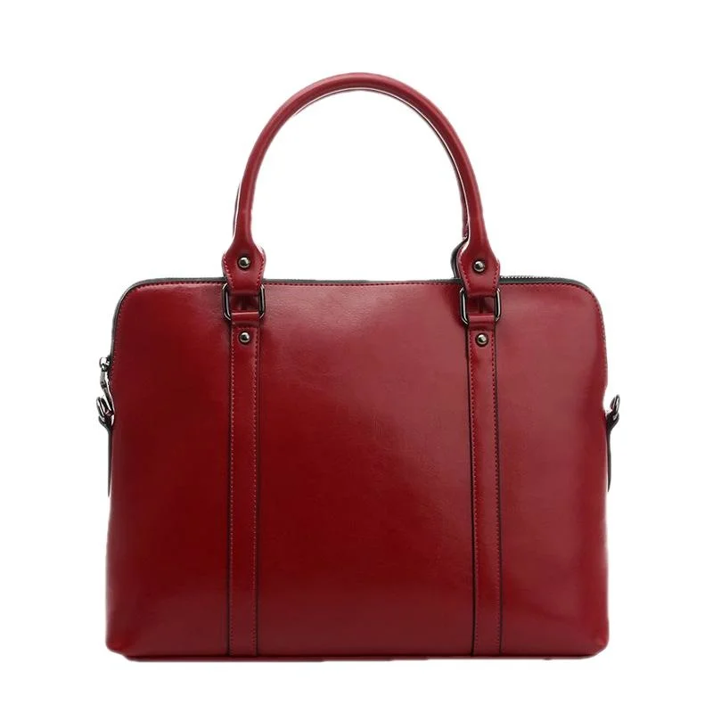 Business Echt leder Aktentasche für Frauen Luxus Rindsleder Handtasche große Kapazität Schulter Umhängetasche Damen Laptop tasche