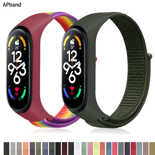 Correa de nailon para xiaomi mi band 6, pulsera de reloj, pulsera Miband, pulsera deportiva con bucle Mi band 7 6 5 4 3