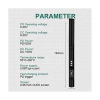 PTS200 V2 PD 100W Electric Solder Iron Portable Fast Heating Tin Open Source Support PD3.0 Firmware Upgrade, B2 Tip