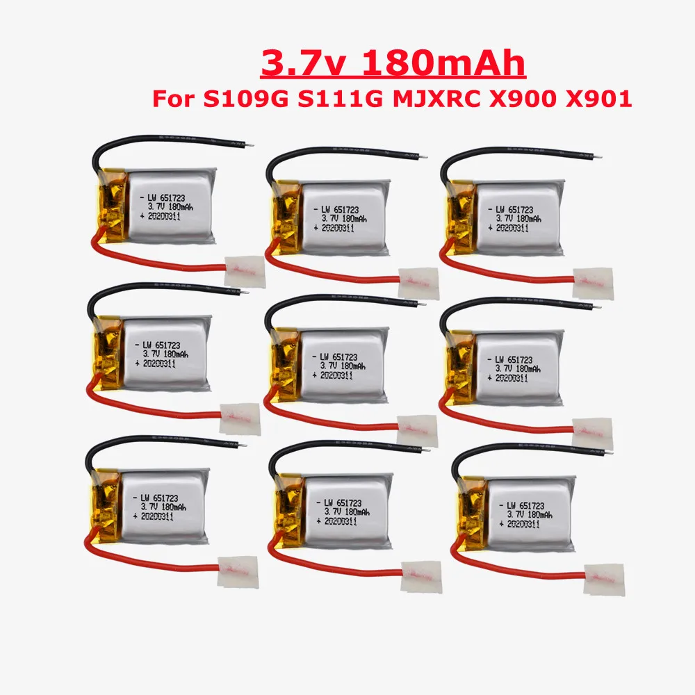 3.7V 180mAh Lipo battery For Syma S109G S111G MJXRC X900 X901 Remote Control Helicopter 3.7 V 180 mAH 651730