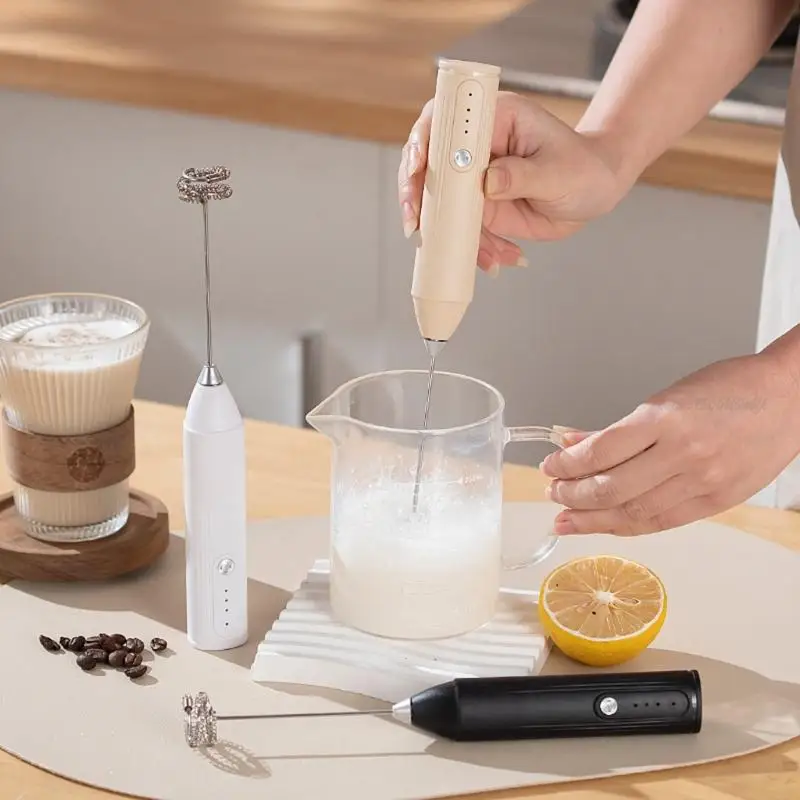 27RB Wireless Rechargeable Electric Milk Frother Speed Adjustable Handheld Foam Maker