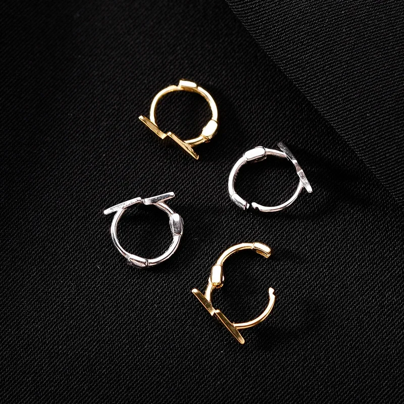 925 Sterling Silver Lightning Hoop Earrings Simple Temperament Exquisite Hot Semale Sexy Jewelry Gift