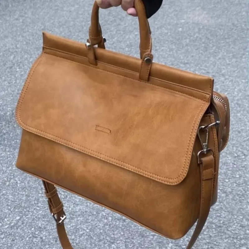 

Однотонная сумка-мессенджер в стиле ретро, женская кожаная сумка через плечо большой вместимости, женские сумки через плечо премиум-класса для поездок на работу, 2025 г.