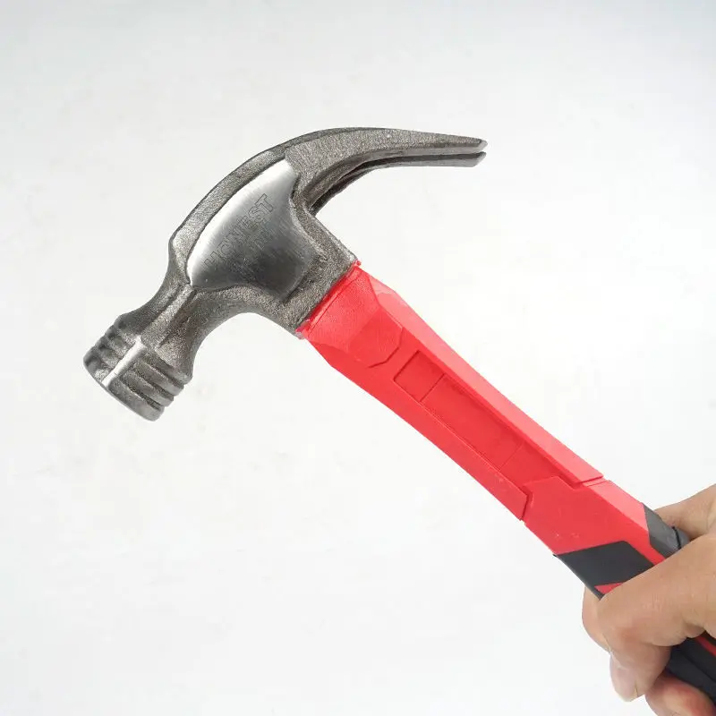 Marteau à griffes avec manche en fibre, tête de marteau en acier de haute qualité, marteau à main de menuiserie domestique, marteau à clous antidérapant, travail de calcul