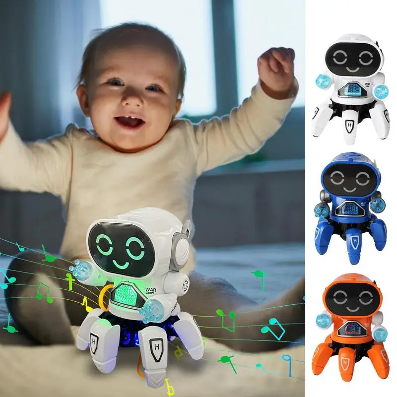 Robot Toy For Children Interactive Electric Toy Octopus-Shaped Music Robot Flashing Lights Intelligent Sensor Toy Robot Kid