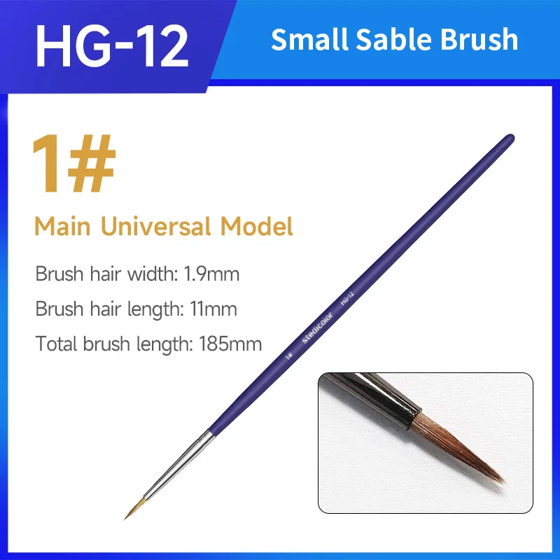 Stedi Sable Haardetailverfkwast Fijne Punt Miniatuurverfkwast voor Warhammer Figuur Mecha Militair Model Hobby Schilderen