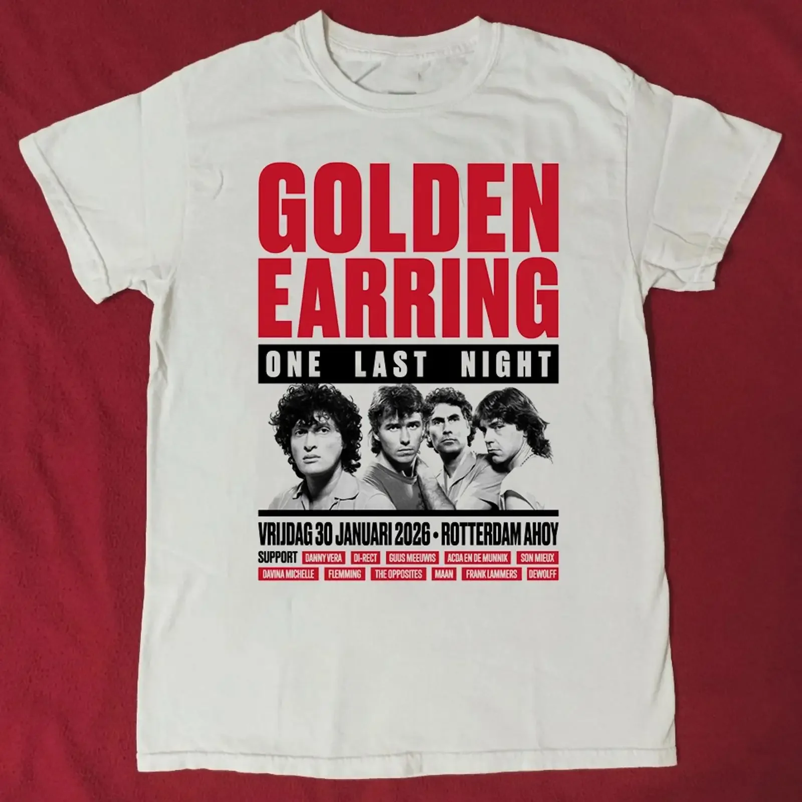 Golden Earring Band One Last Night 2026 T Shirt Full Size S 5XL vintage Washed streetwear Soft Unisex Versatile