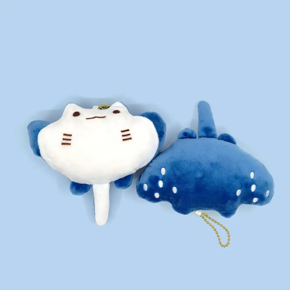 Lovely Devil Rays Fish Plush Pendant Cartoon Doll Plushies Ornament Soft Stuffed Animal Purse Charms Keychain Pendant Toy Gifts