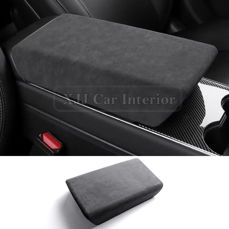 

Накладка на центральный подлокотник из замши для Tesla Model 3 Model Y 2019-2023, декоративный элемент интерьера, аксессуары для автомобиля