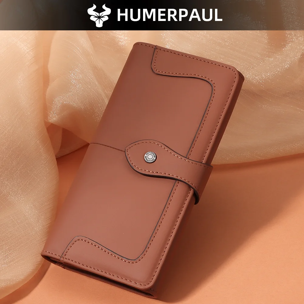 

HUMERPAUL RFID женские кошельки из натуральной кожи женский длинный клатч держатель для фотографий кошелек большой емкости кошельки с сумками для телефона для денег