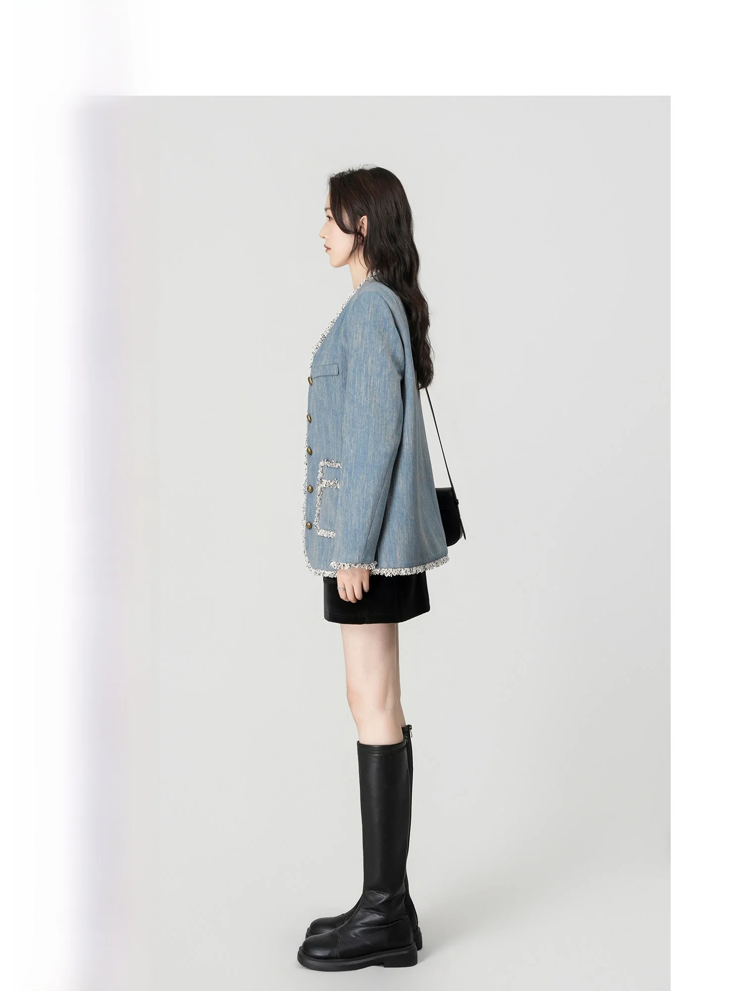 

Женский пиджак Wavy Egg с V-образным вырезом, свободного кроя, повседневный, из весенней коллекции, элегантный стиль, с длинным рукавом, на одной пуговице