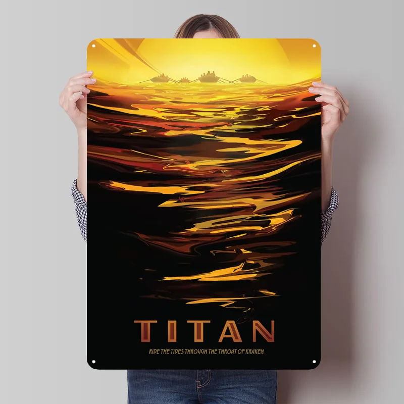 Titan Throat of Kraken Space Metal Poster Bedroom Decoration Room Decor Men Customizable Metal Tin Signs for Wall Art Decoration