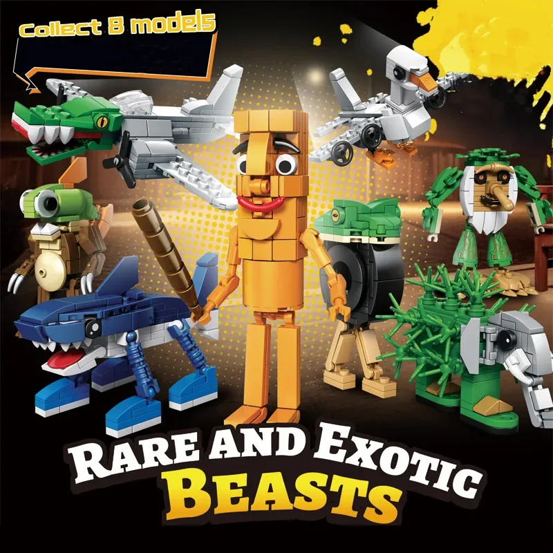 MOC Italienische Brainrot Ziegel Tung Tung Sahur Figuren Tralalero Tralala DIY Bausteine für Jungen Geburtstag Ziegel Spielzeug Geschenke