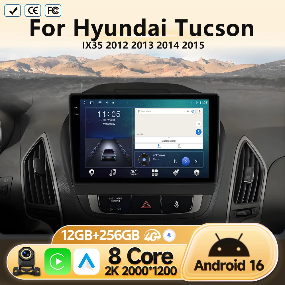 

4G Head Unit For HYUNDAI TUCSON IX35 2012 2013 2014 2015 Car Radio GPS Navigation Multimedia Video Player Android Auto Carplay