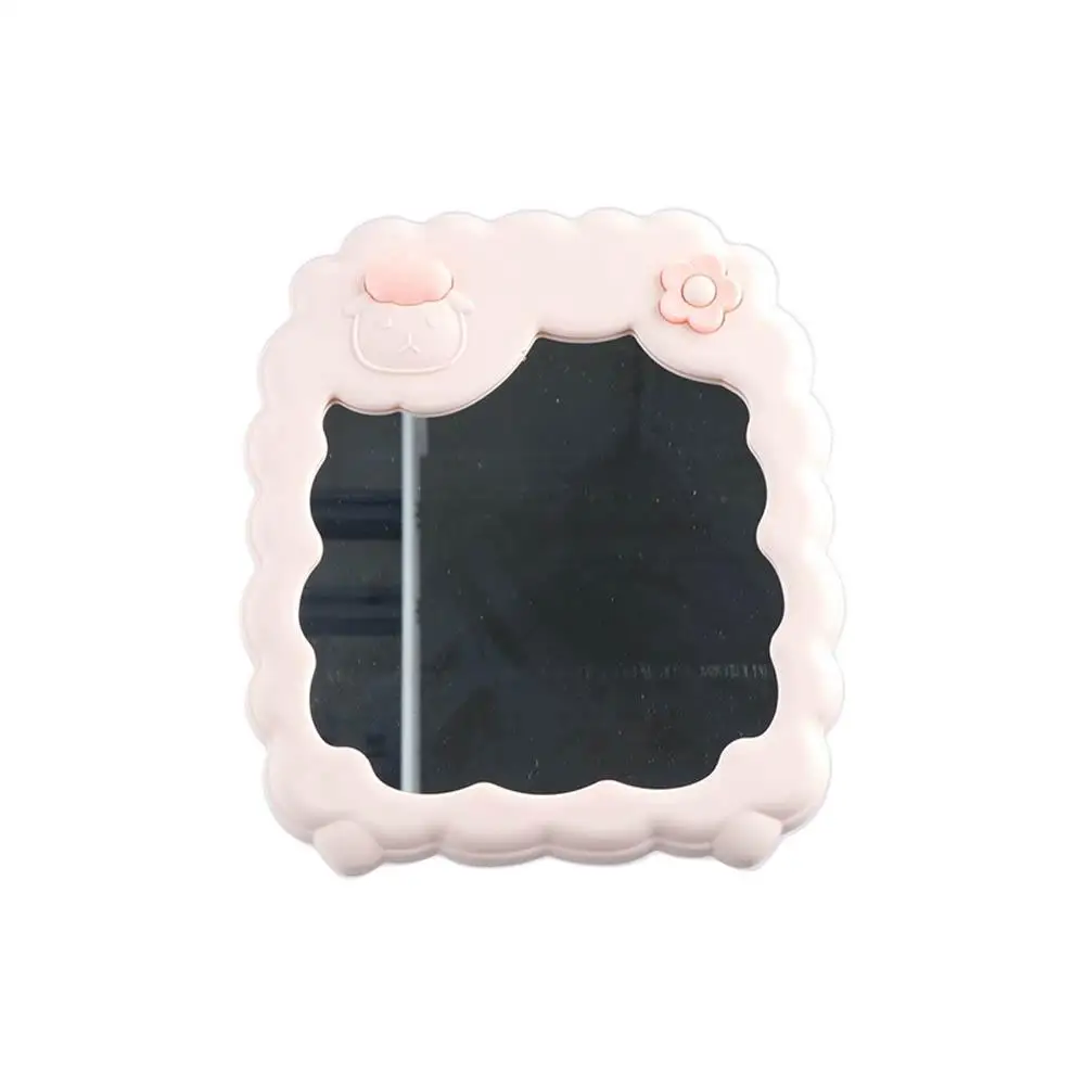 Miroir de maquillage de mouton mignon pliant, support de bureau de dessin animé, miroir de courtoisie mural de beauté, cadeau de chambre à coucher