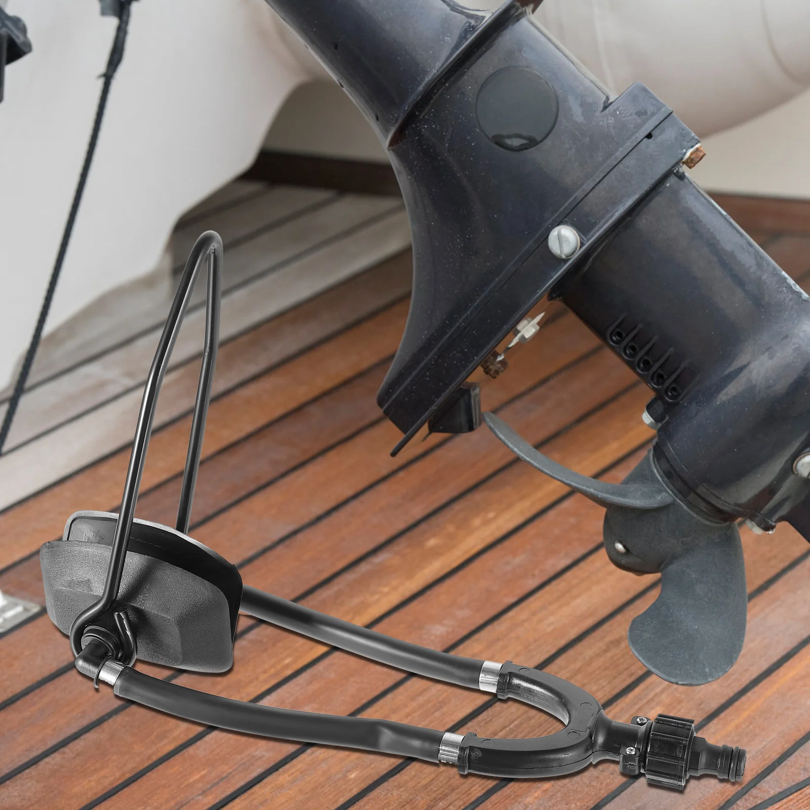 

Motor Flusher For Boat Outboard Dual Input Steel Muff Cup Engine Cleaning Tool Rectangular Flusher Accessory