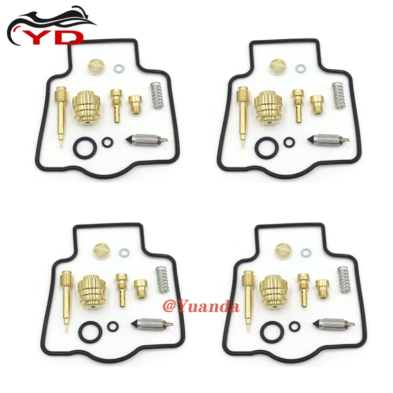 4 Sets Motorcycle Carburetor Repair Kit Kawasaki ZXR400 1991-1999 ZXR 400 Carburetor jet Needle valve gasket