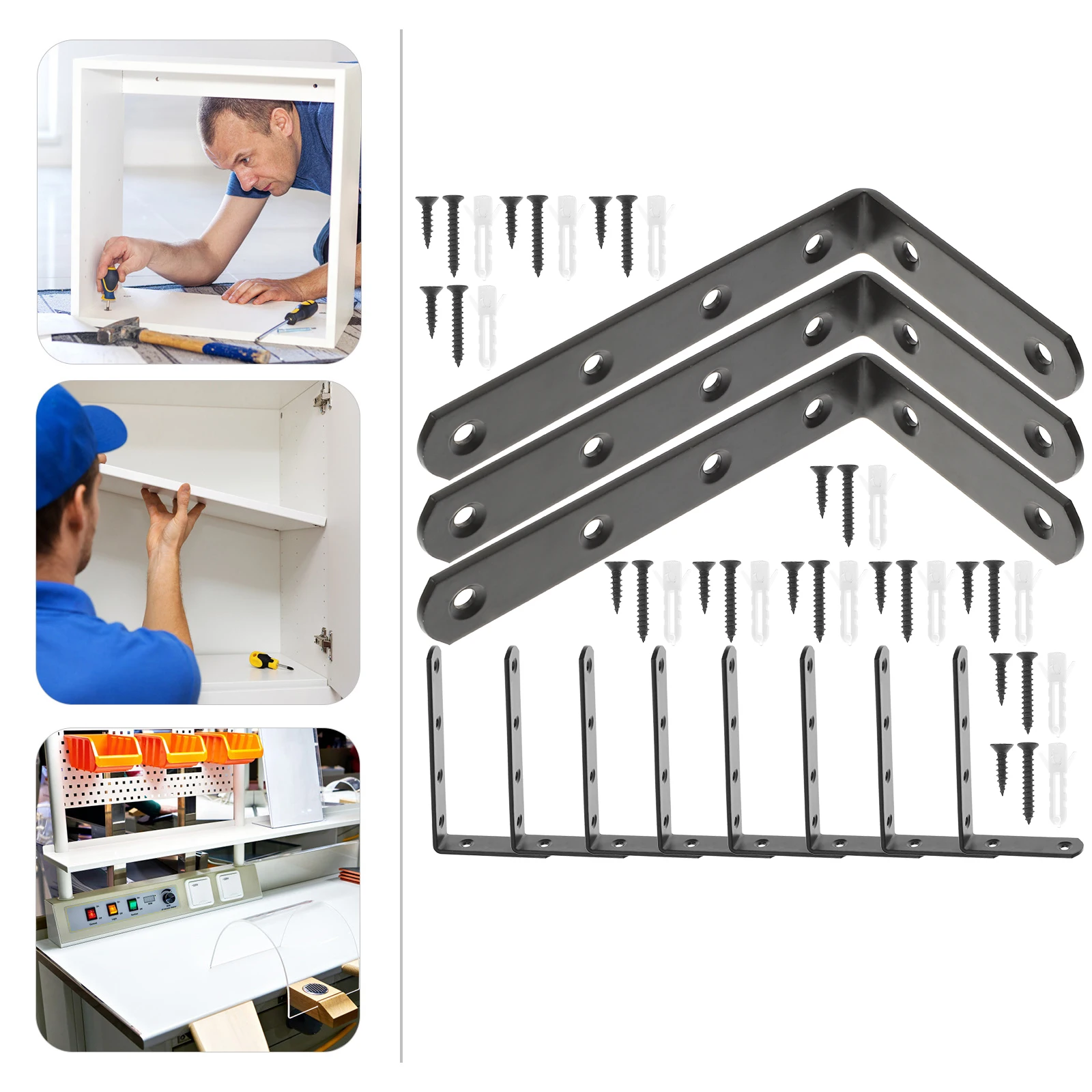 10 Pcs Heavy Stainless Steel Corner Code Rack Shelf Shaped Brace Hanging for Wall Bracket Right Brackets Storage Shelves Duty