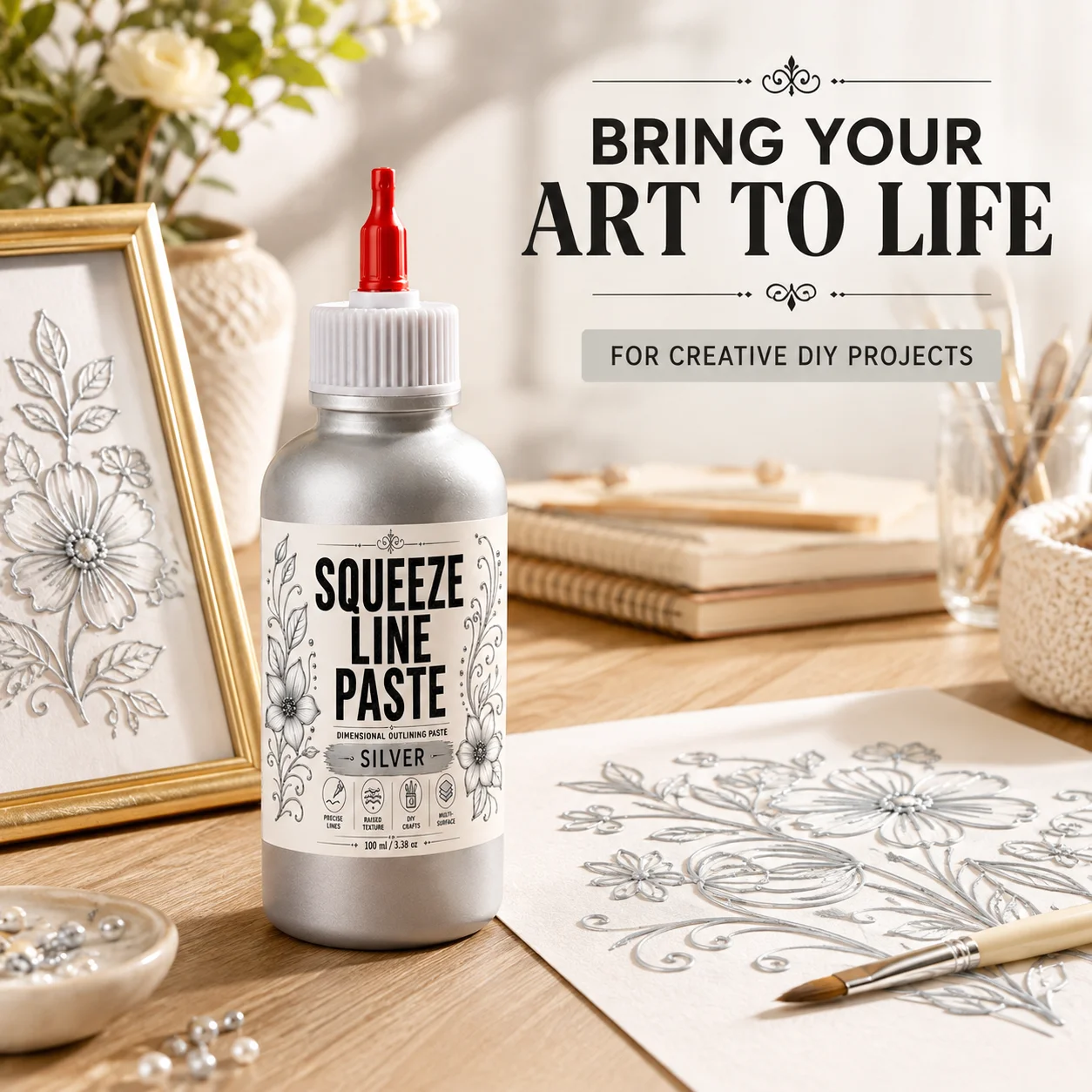 3D Texture Paste, Ready-To-Use Textured Acrylic Christmas Craft Material, Convenient for Painting And 3D Art Creation