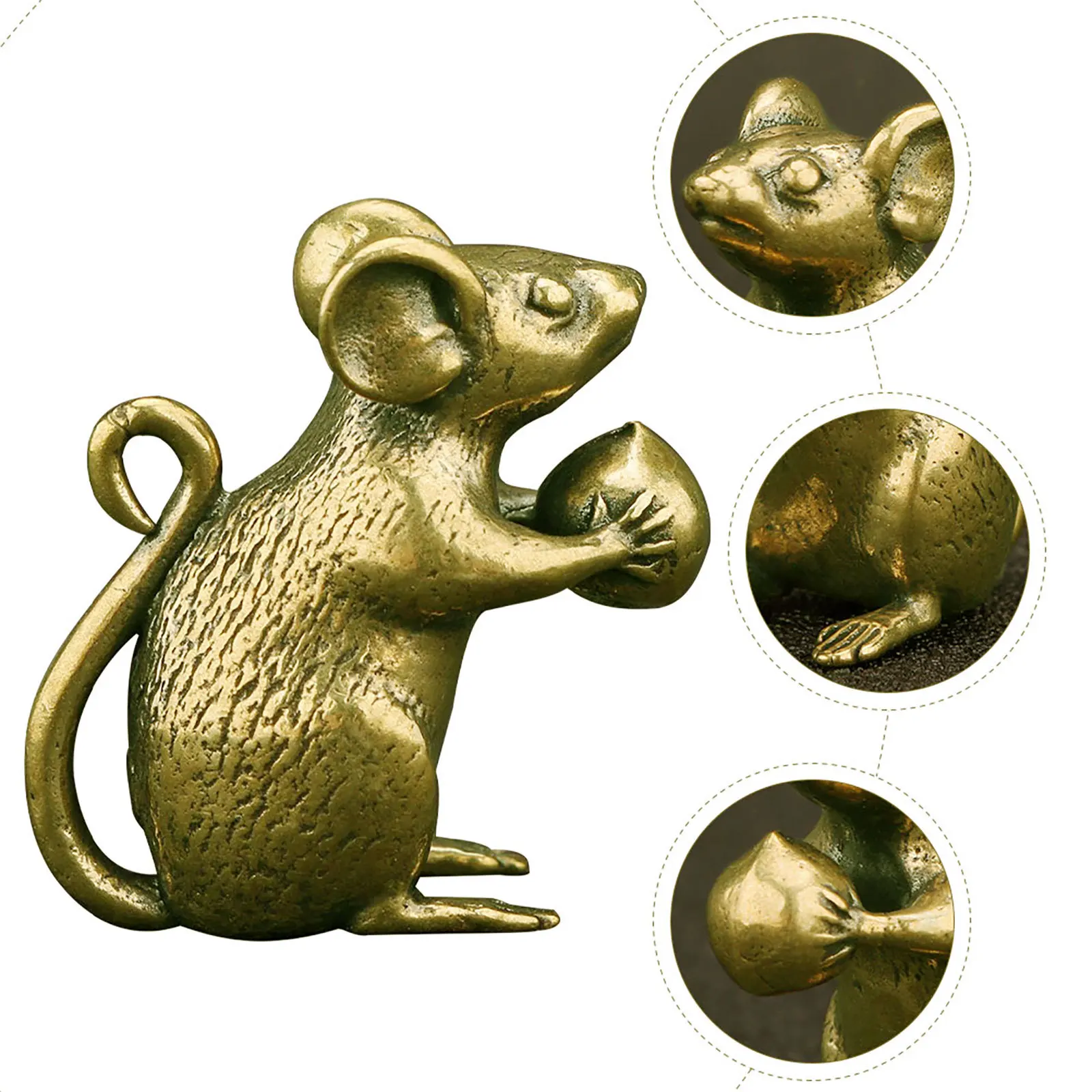 الرجعية ماوس النحاس الماوس ديكور لسطح المكتب سيارة زخرفة هووسورمينغ هدية مهرجان الربيع ديكور مكتب ديكور المنزل #6