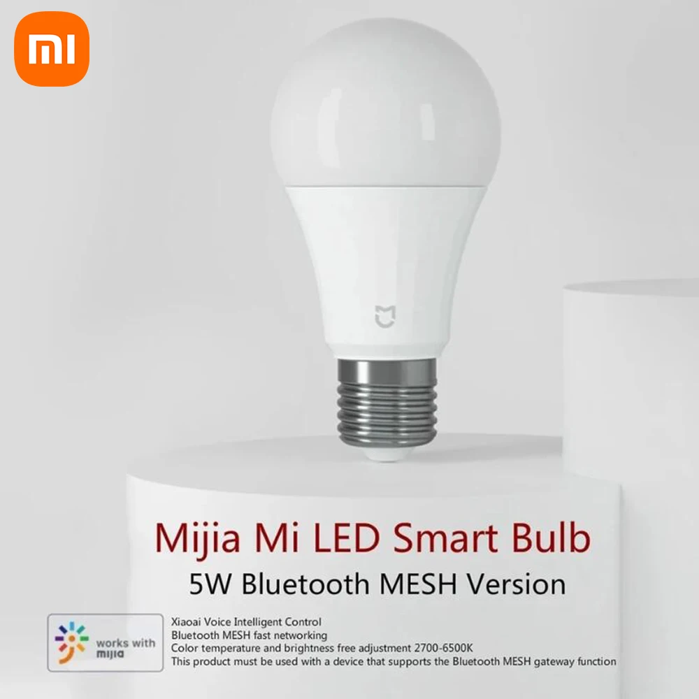 Xiaomi MIjia Mi E27 5W Smart LED Bulb Bluetooth Mesh Version Controlled By Mijia App Voice Adjusted 2700-6500 Color Temperature