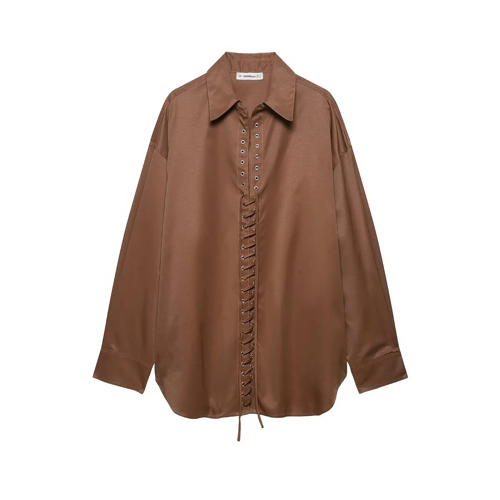 

6 Color INS New Loose Versatile Collar Casual Chic Women Blouse Solid Lace-up Turn-down Collar Long Sleeve Loose Blouse